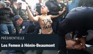 Présidentielle 2017 : des Femen manifestent près du bureau de vote de Marine Le Pen