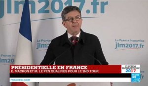 REPLAY - Discours de Jean-Luc Mélenchon battu au 1er tour de la Présidentielle 2017 en France