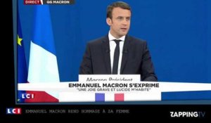 Emmanuel Macron : ému, il remercie son épouse Brigitte