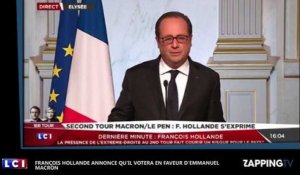 Présidentielle 2017 : François Hollande appelle à voter Emmanuel Macron