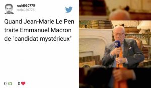 Quand Jean-Marie Le Pen qualifie Emmanuel Macron de "candidat mystérieux"