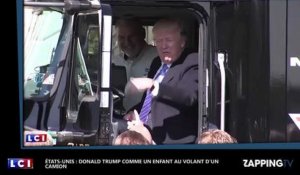 Donald Trump s'éclate au volant d'un camion, les images surprenantes (vidéo)