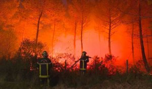 Les images des incendies qui ravagent les pinèdes en Gironde