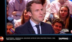 Emmanuel Macron fan de l'OM, stupeur dans le public de Quotidien (vidéo)