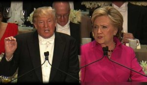 Trump-Clinton: piques et humour lors d'un dîner caritatif