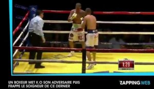 Un boxeur met KO son adversaire puis frappe le soigneur de ce dernier (vidéo)