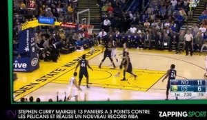 Stephen Curry réalise une nouveau record NBA en marquant 13 paniers à 3 points contre les Pelicans (vidéo)
