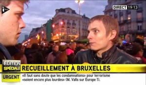 Attentats en Belgique : un jeune Belge et le journaliste de iTélé se font un câlin en direct