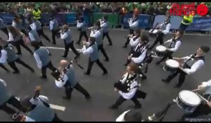 Le bagad de Vannes défile à la Saint-Patrick à Dublin