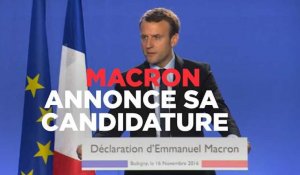 Macron : "Je suis candidat à la présidence de la République"