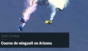 Spectaculaire course de wingsuit dans le ciel d'Arizona