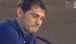 Les larmes de Casillas en conférence de presse