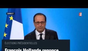 François Hollande : "J'ai décidé de ne pas être candidat à l'élection présidentielle"