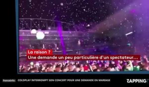 Coldplay interrompt son concert pour une demande en mariage (Vidéo)