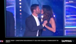 Money Drop : Christophe Beaugrand et Leila Ben Khalifa s'embrassent en direct