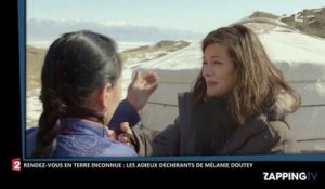 Rendez-vous en terre inconnue : Mélanie Doutey en larmes en quittant sa famille d'accueil (Vidéo)