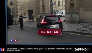 Circulation alternée : Manuel Valls quitte Matignon à bord d'une voiture à plaque impaire