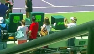 Open Miami 2015 - Andy Murray avec Amélie Mauresmo contre Kei Nishikori à l'entrainement