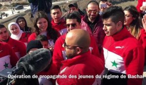 Opération de propagande des jeunes du régime de Bachar el-Assad à Alep