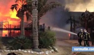 Le restaurant de plage Tiki Beach de Pampelonne détruit par le feu