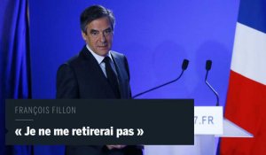 "Je ne céderai pas, je ne me retirerai pas" annonce François Fillon
