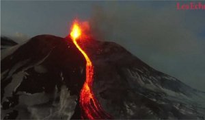 La spectaculaire éruption de l'Etna filmée par un drone 
