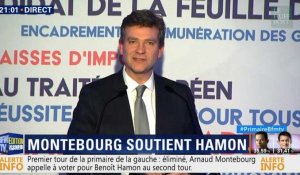 Arnaud Montebourg appelle à voter pour Benoit Hamon au second tour de la primaire