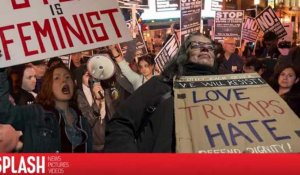 Des manifestants se rassemblent dans les rues à la veille de l'investiture de Donald Trump