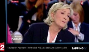 Marine Le Pen agacée par David Pujadas dans L'émission Politique, elle réplique sèchement (Vidéo)