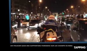 PSG-Barça : Un policier gaze des supporters sur les Champs-Élysées