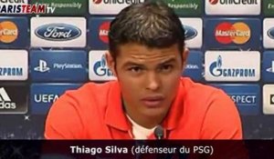 Thiago Silva en conférence de presse avant le match de Valence