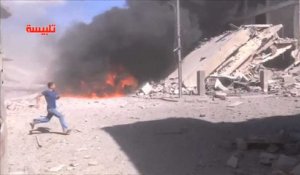 Premiers bombardements aériens russes en Syrie