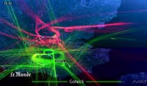 Une simulation vidéo montre la densité du trafic aérien dans le ciel londonien