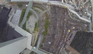 Le manifestations à Hongkong vues d'un drone