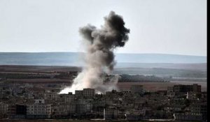 Syrie : images des frappes aériennes américaines sur la ville de Kobané