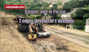 Faits divers : 3 engins de chantiers incendiés en Balagne