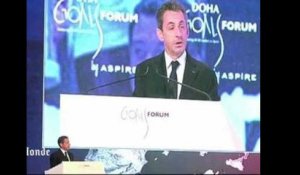 A Doha, premier discours public de Nicolas Sarkozy depuis l'élection