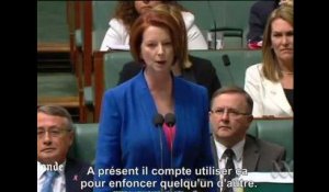 L'impressionnante tirade anti-sexisme de la première ministre australienne Julia Gillard