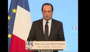 Mali : Hollande affirme que "la France répondra strictement dans le cadre" de l'ONU
