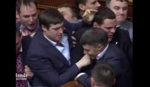 Une session parlementaire ukrainienne tourne à la bagarre générale