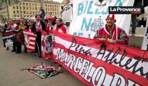 Les supporters de l'OM et Bilbao chantent Bielsa