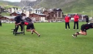 Rugby : les joueurs du RCT s'entraînent à Tignes