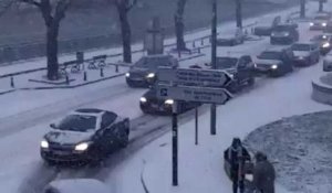 Charleroi: neige sur la Ville Basse à 17h00