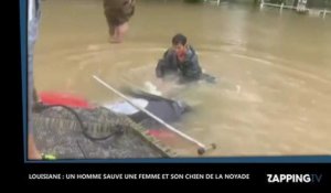 Louisiane : Une femme et son chien sauvés de la noyade au dernier moment, les images chocs (Vidéo)