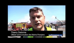 Incendie d'un entrepôt de pneus à Marseille