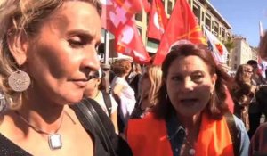 Marseille : les cantinières manifestent; les parents pique-niquent
