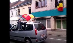 Mouscron: ambiance dans le centre-ville après la victoire de la Belgique contre l'Algérie