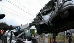 Berchem: accident de train au passage à niveau de la rue Nestor  Martin