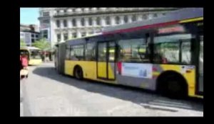 Liège: le rond point des bus place Saint Lambert en piteux état