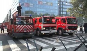 Les pompiers bruxellois en colère bloquent la capitale